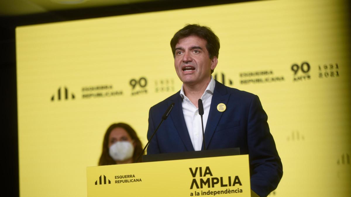 El diputado de ERC Sergi Sabrià en rueda de prensa