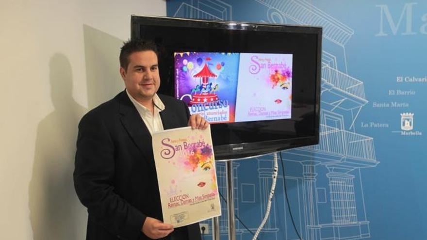 El concejal de Fiestas, Manuel García, presenta el concurso del cartel anunciador de la Feria y Fiestas de San Bernabé.