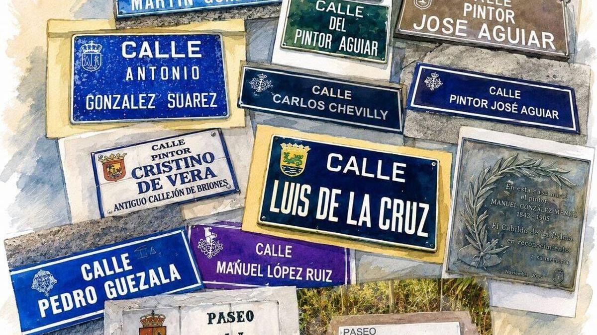El arte canario vive en la calle: homenaje a pintores en la nomenclatura urbana