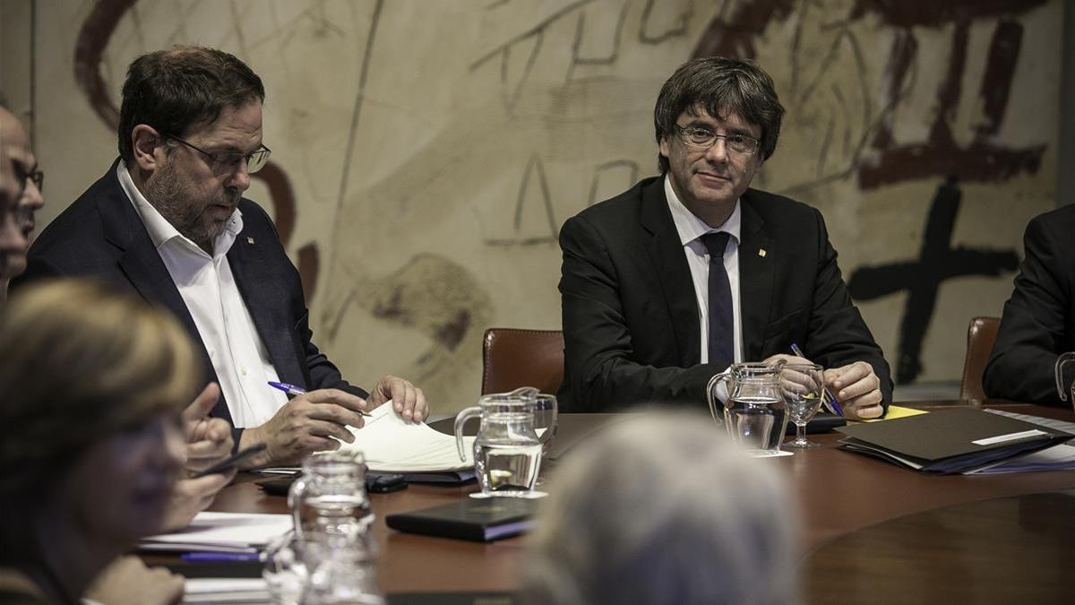 Reunión del Govern al Palau de la Generalitat.