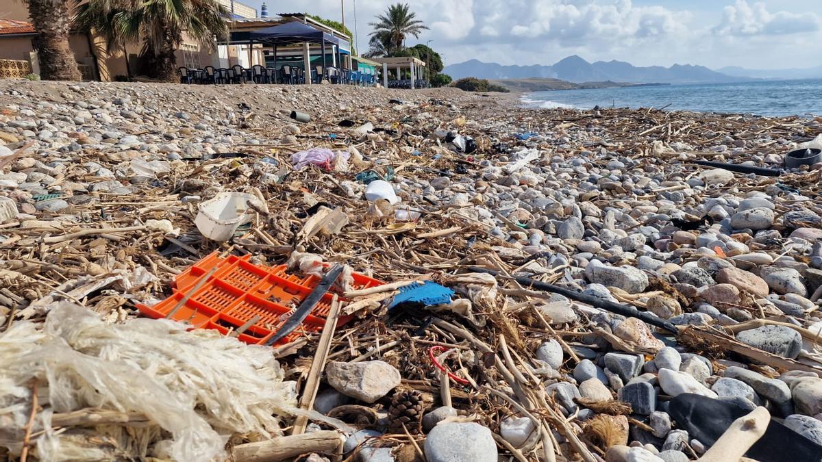 Estado actual de la playa del poblado de Calnegre.