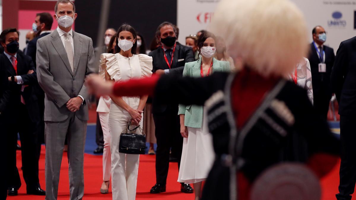 Los reyes Don Juan Carlos y Doña Letizia durante la inauguración de Fitur