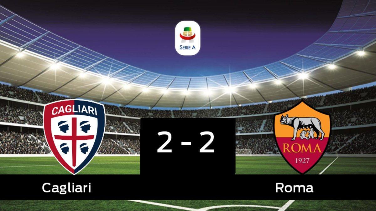 Empate, 2-2, entre el Cagliari y la Roma