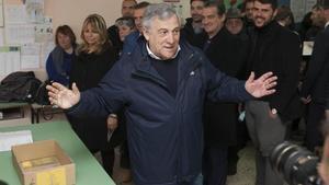 Antonio Tajani, tras votar en Fiuggi.