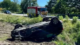 Vuelco en Moimenta y colisión en Margaride con dos personas heridas