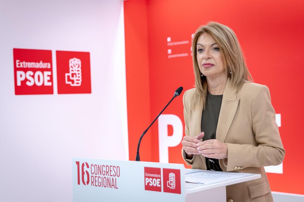 La portavoz del PSOE de Extremadura, Piedad Álvarez.