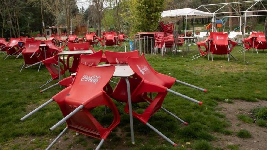 Una terraza sin actividad por el coronavirus