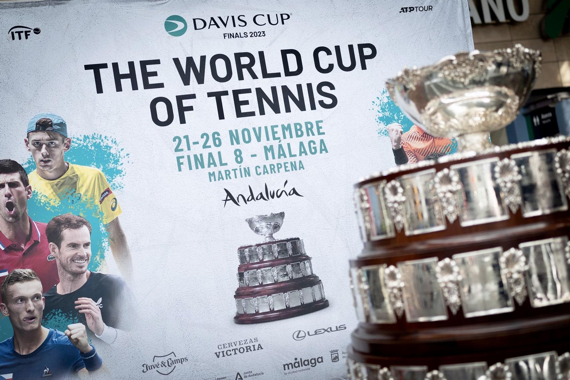 El trofeo de la Copa Davis 2023 ya está en Málaga