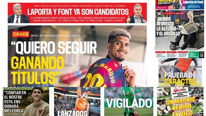 Estas son las portadas de la prensa deportiva