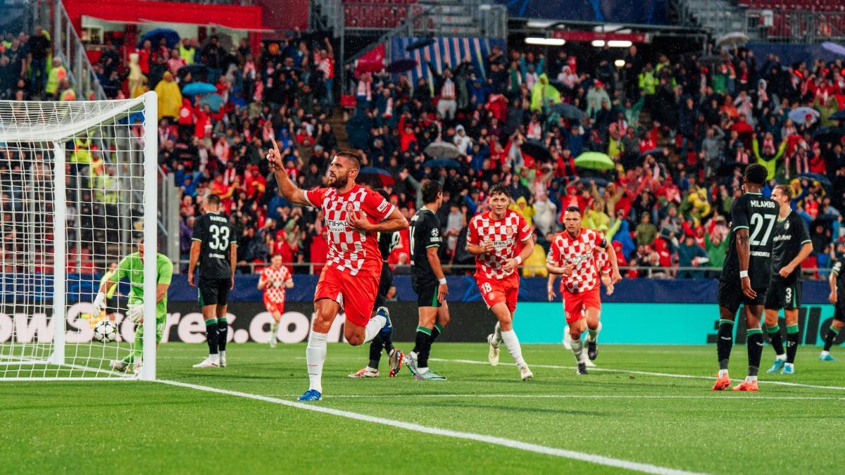David López, el primer goleador de la historia del Girona en la Champions League