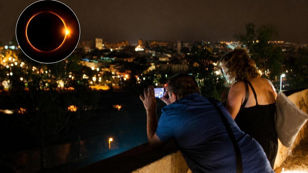 Montaje sobre una fotografía de archivo tomada desde el Fuerte de San Cristóbal de Badajoz.