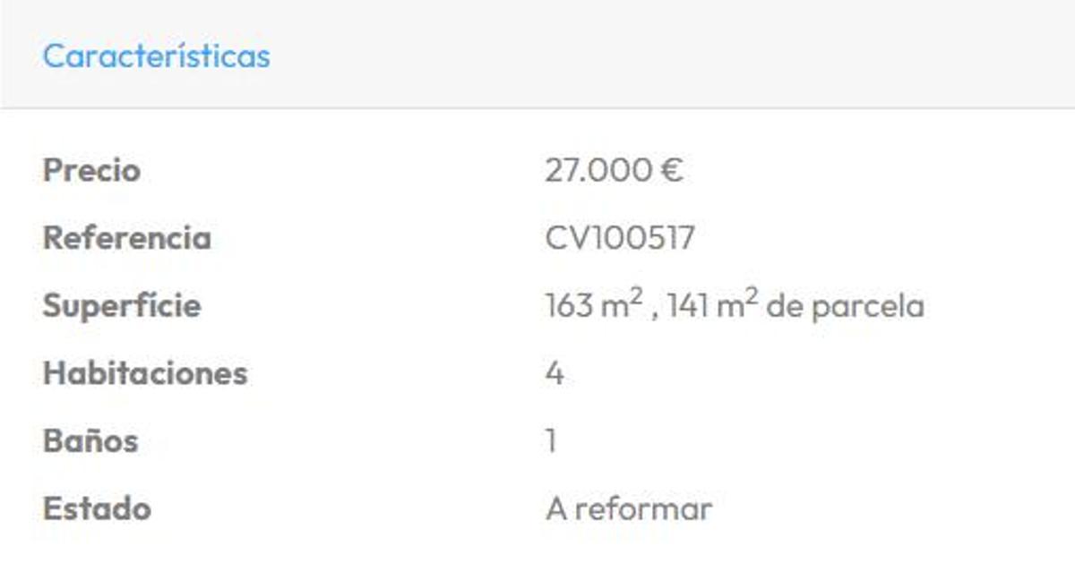 Características del inmueble de Benavente.