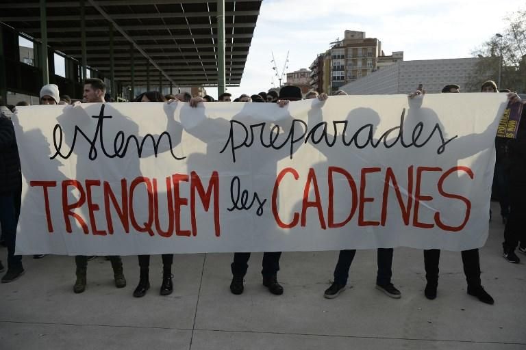 Concentración en la estación de Sants