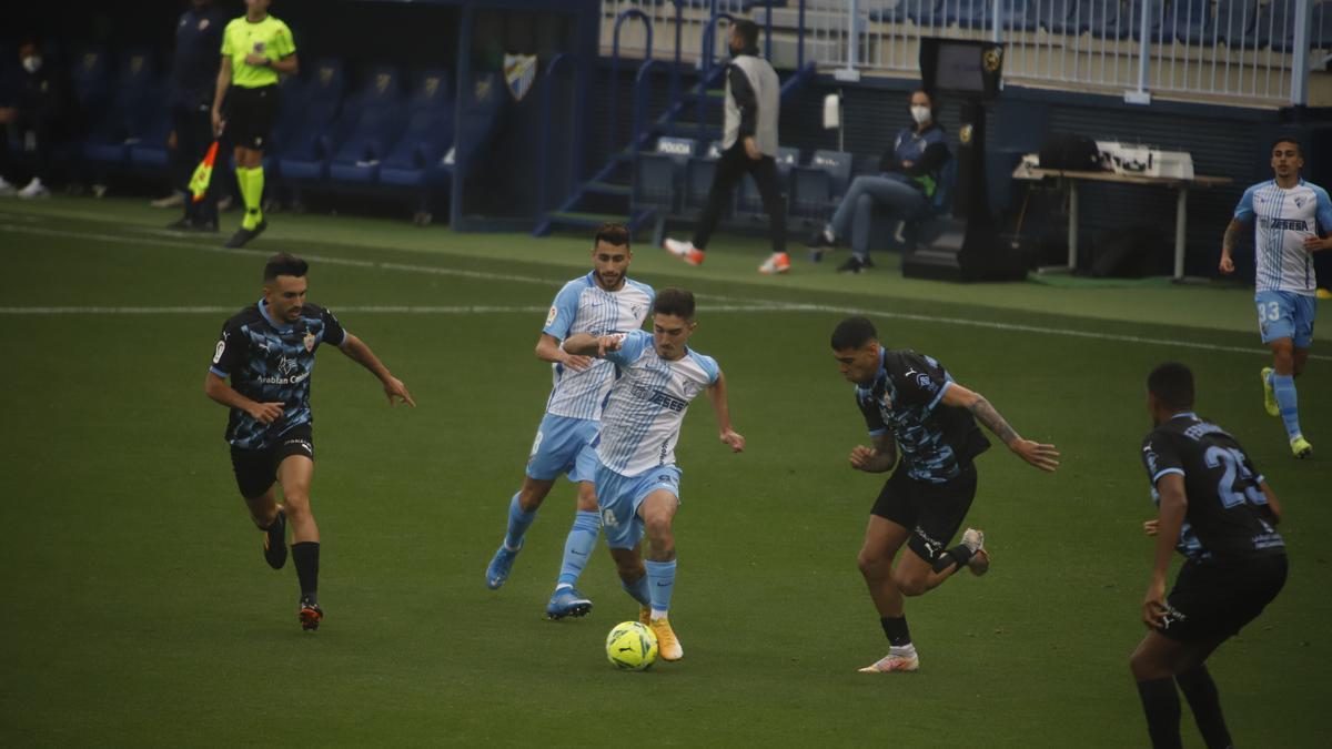 Partido de la Liga Smartbank entre el Málaga CF y el Almería