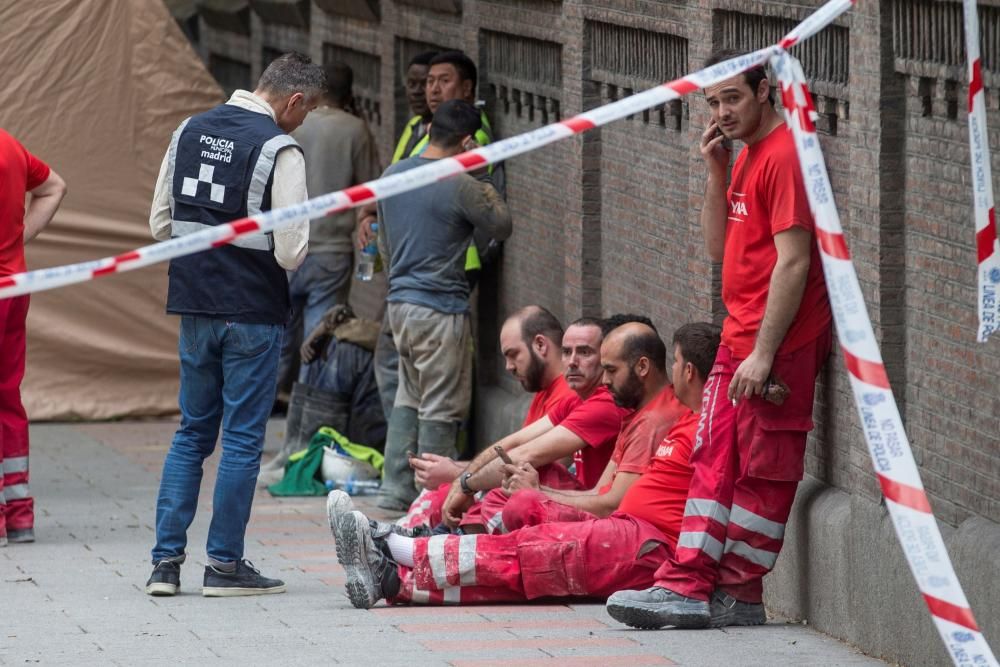 Derrumbe en un edificio de Madrid