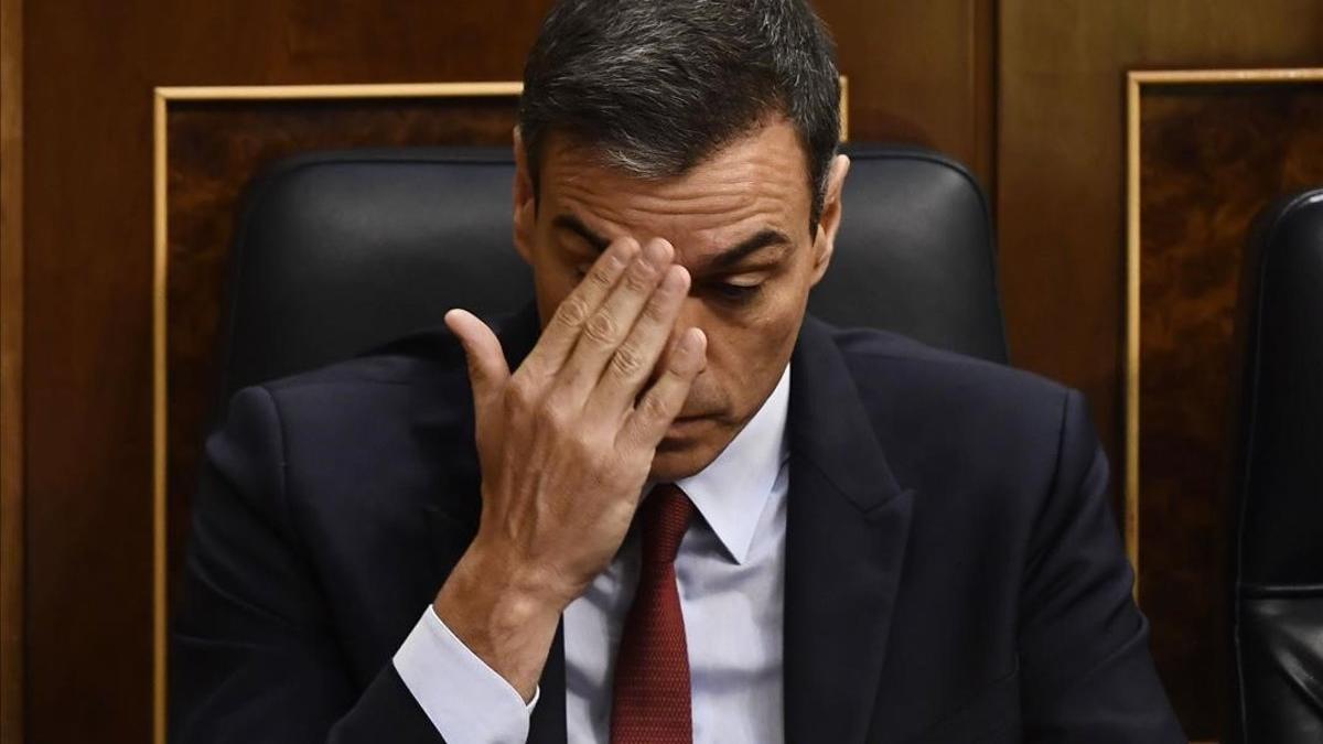 Pedro Sánchez, en el debate de investidura