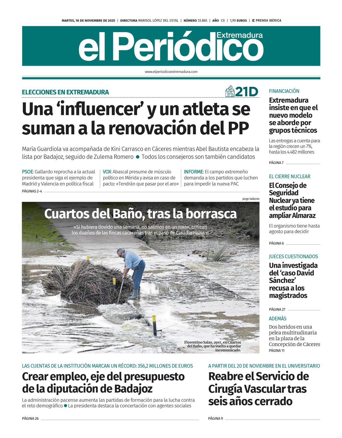 Consulta la portada correspondiente al día 18 de noviembre  de 2025