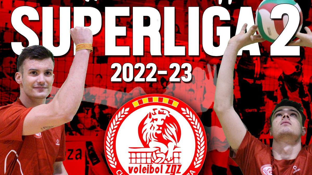 Imagen promocional del ascenso del Club Voleibol Zaragoza a Superliga 2.