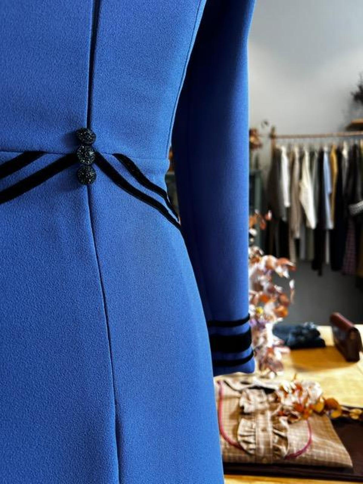 Detalle del traje diseñado por  Isabel Arango y Stella Fuente para Sara Porta.