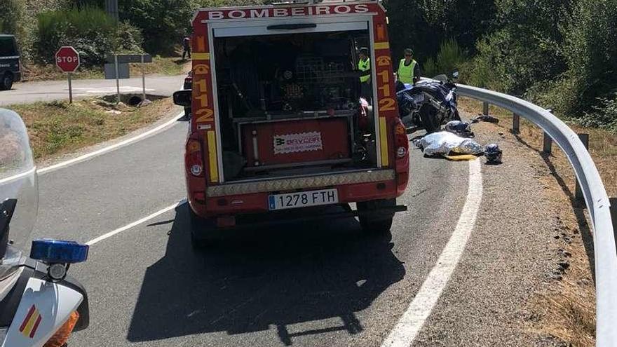 El accidente de Ourense ocurrió a primera hora de la tarde en la localidad de Muíños. // Fdv