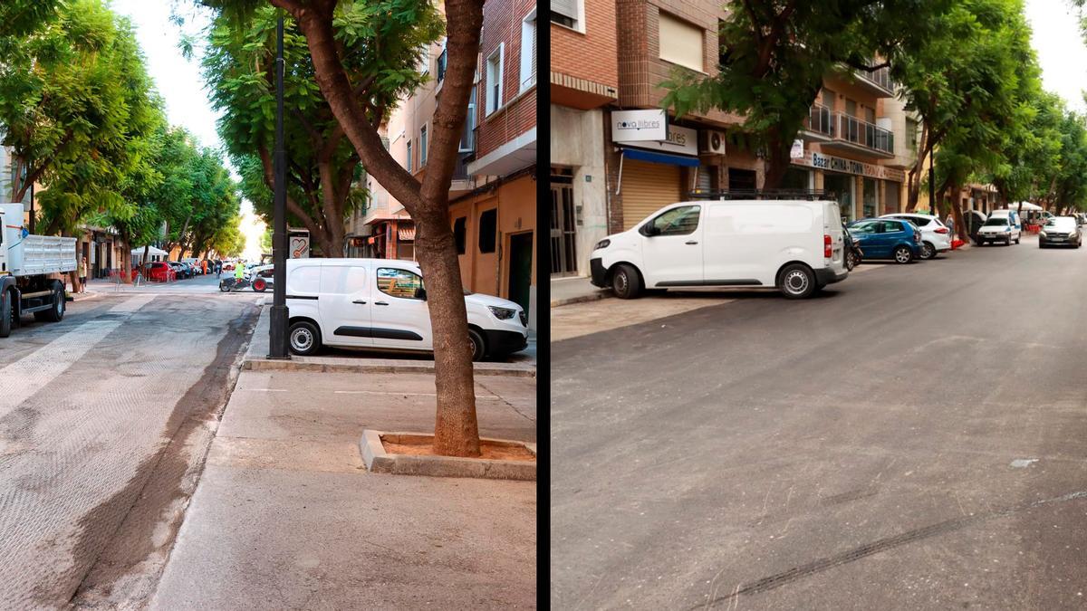 Obras de reasfaltado en Torrent.