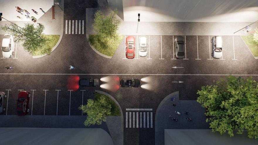 Diseño de la futura travesía, con las zonas de aparcamiento. | LOC