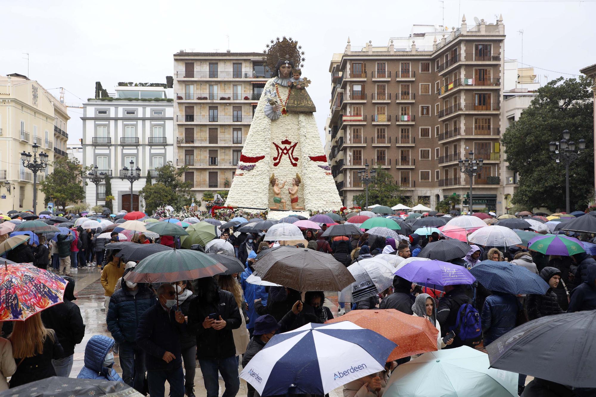 Cientos de personas se acercan a visitar el manto de la Virgen