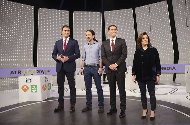 DEBATE TELEVISADO ENTRE LOS CANDIDATOS DE PP, PSOE, CIUDADANOS Y PODEMOS