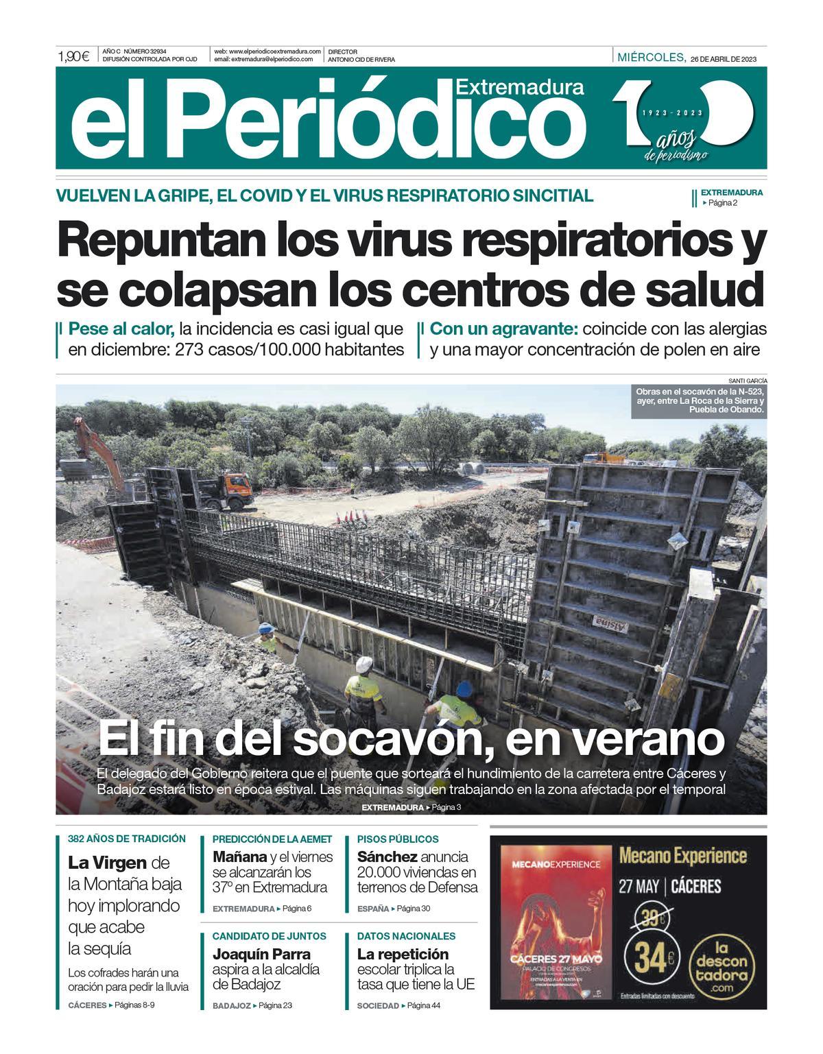 Consulta la portada correspondiente al día 26 de abril de 2023