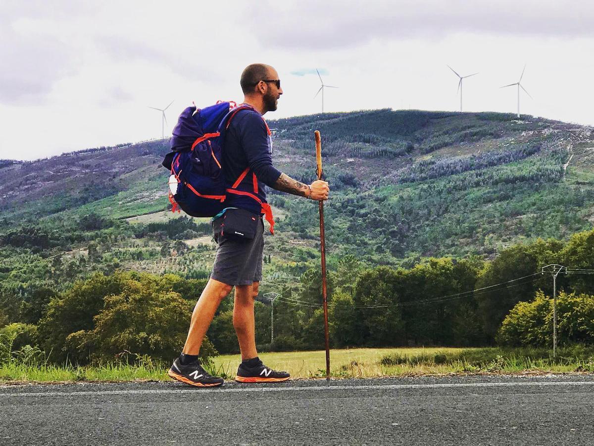 Éric Escrivà, durante una de sus peregrinajes en el Camino de Santiago