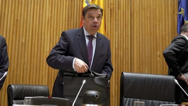 El ministro de Agricultura, Pesca y Alimentación, Luis Planas, durante su comparecencia en el Congreso