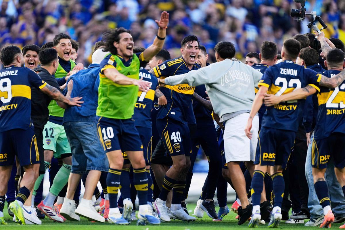 Boca Juniors celebra la victoria ante River Plate