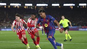 FC BARCELONA - ATLETICO DE MADRID. SEMIFINAL COPA DEL REY. CAMP NOU. FOTO: VALENTI ENRICH. lamine yamal. barça . atletico madrid. liga españa 2025/2026 barça . atletico madrid. semifinal vuelta. accion. spotify camp nou