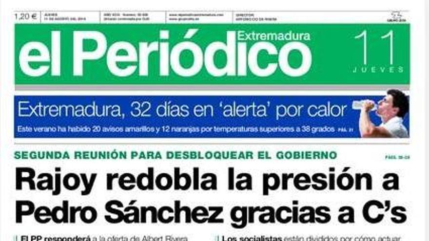 La portada de El Periódico Extremadura