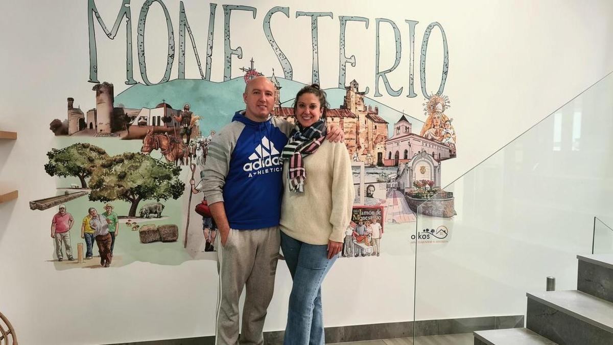 Baldomero y Rocío en la zona de recepción