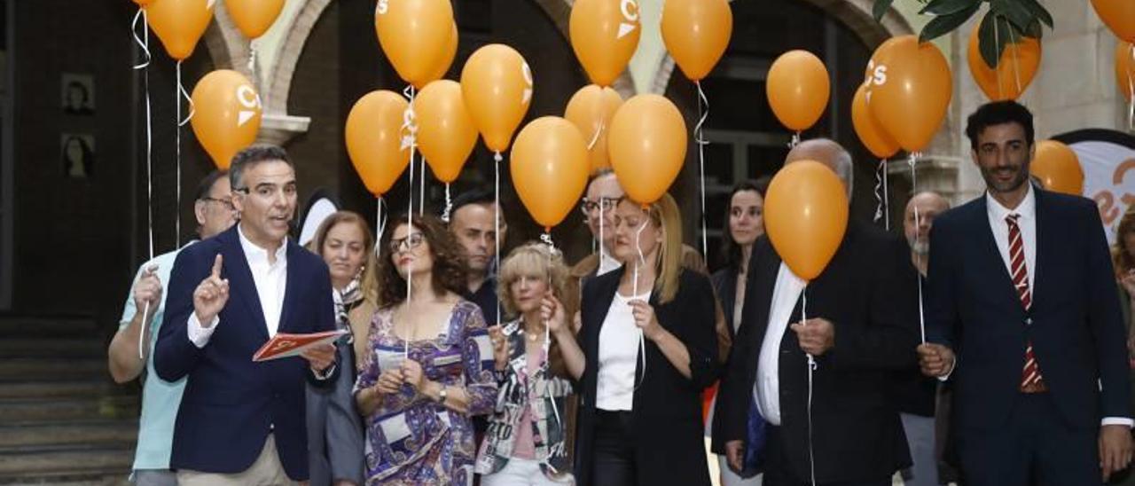 La candidatura de Ciudadanos durante su presentación.