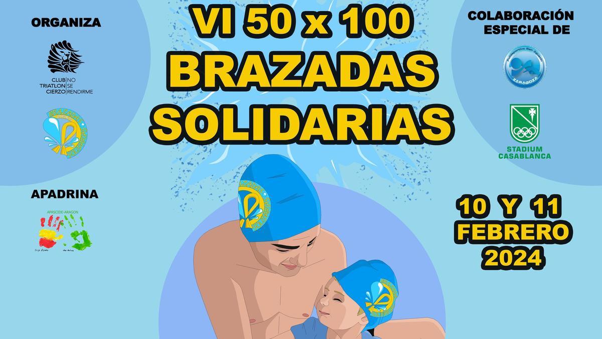 Cartel anunciador de la sexta edición de Brazadas Solidarias.