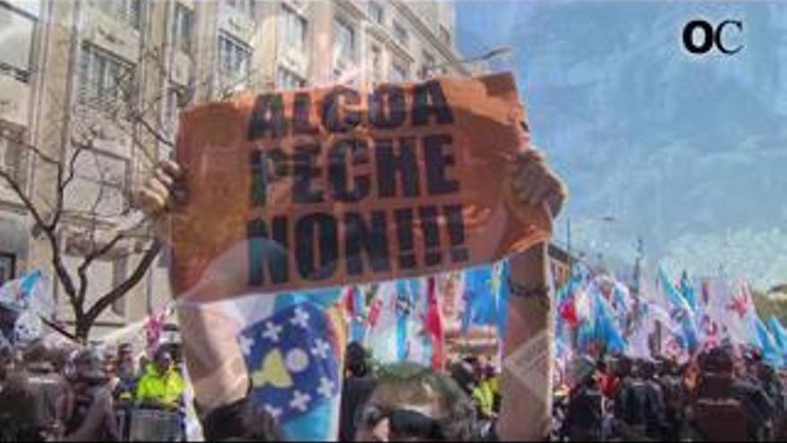 Tensión entre trabajadores de Alcoa y la Policía frente al Congreso