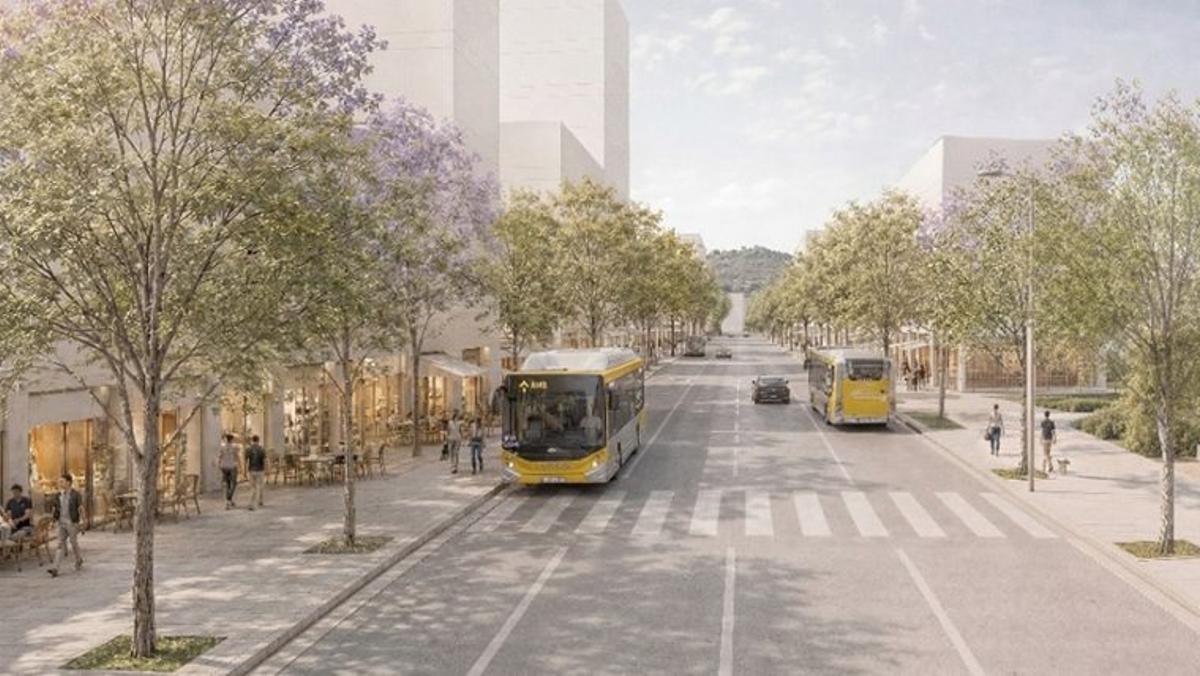 Recreació virtual de la prolongació de lavinguda de Josep Molins cap al nou Campus de Salut Clínic-UB
