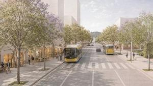 Recreació virtual de la prolongació de lavinguda de Josep Molins cap al nou Campus de Salut Clínic-UB
