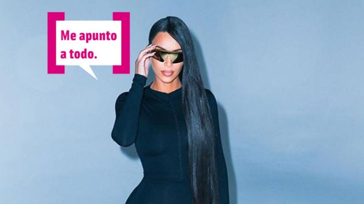 Kim kardashian con bocadillo Me apunto a todo