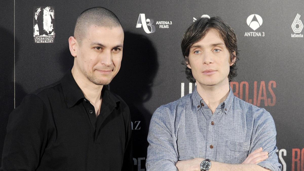 Rodrigo Cortés con Cillian Murphy en el estreno de 'Luces Rojas'