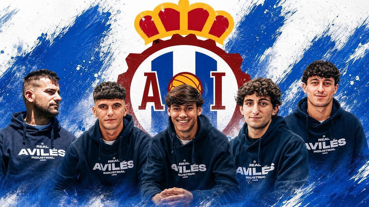 Por la izquierda, Pereira, Mini, Pelayo, Romeo y Kike Meaurio
