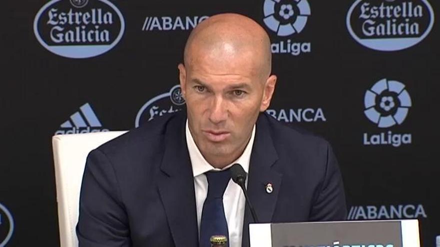Zidane, cauto y contento tras la victoria ante el Celta