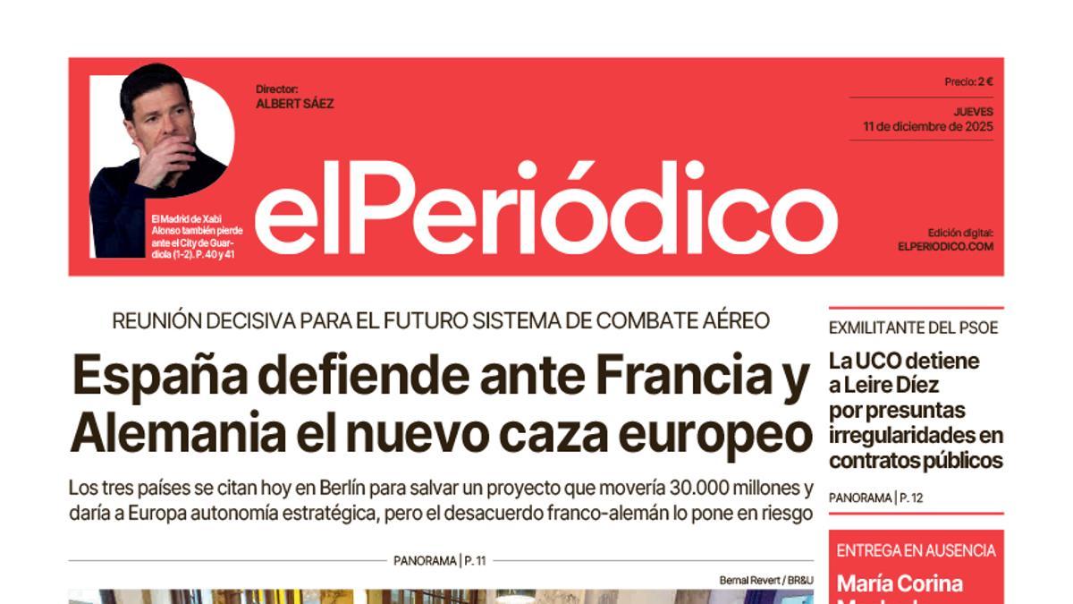 La portada de EL PERIÓDICO del 11 de diciembre de 2025