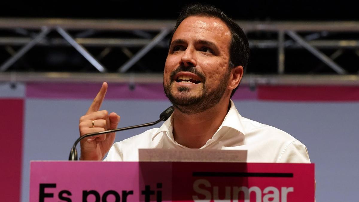 Elecciones generales 23J | El mitin de Alberto Garzón (Sumar) en Málaga, en imágenes