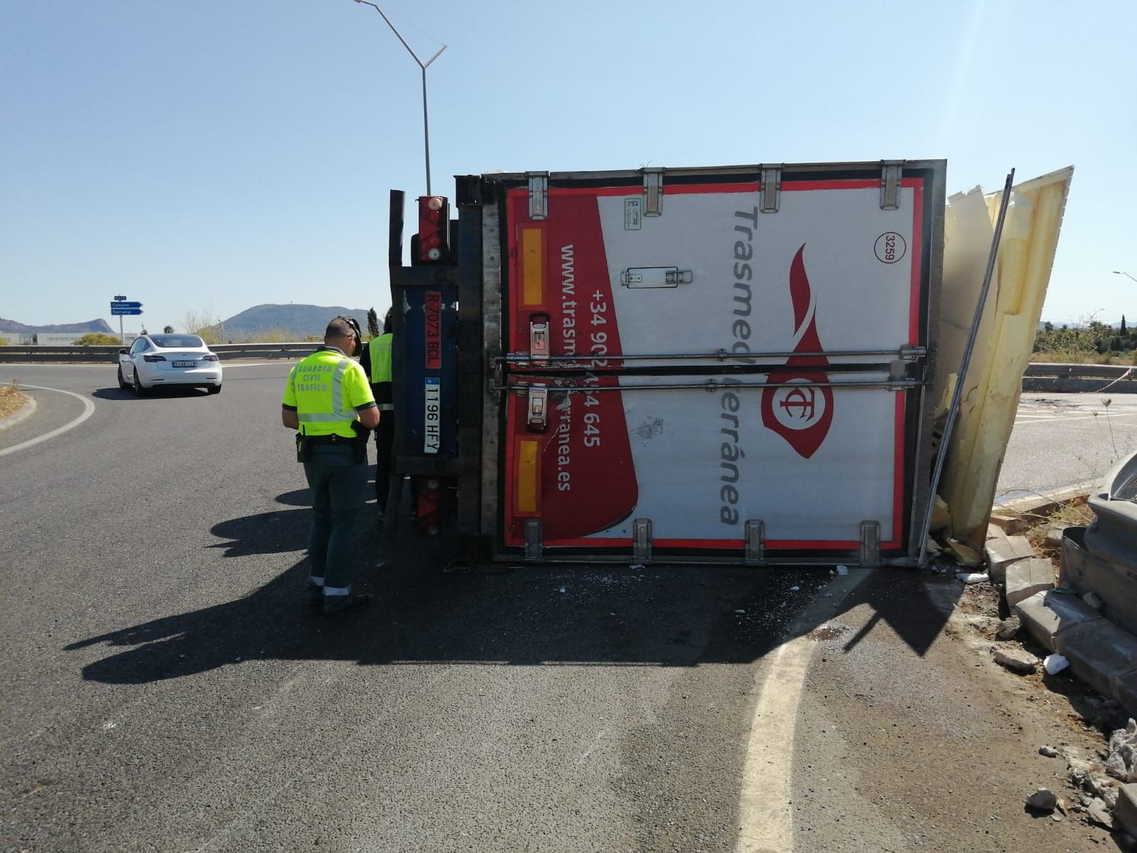 Accidente de u tráiler en Llucmajor