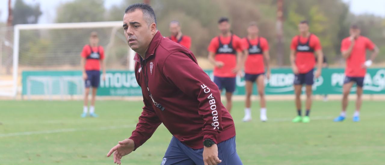 Germán Crespo, en un entrenamiento con el Córdoba CF en la Ciudad Deportiva.