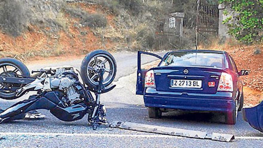 Un motorista herido en un accidente