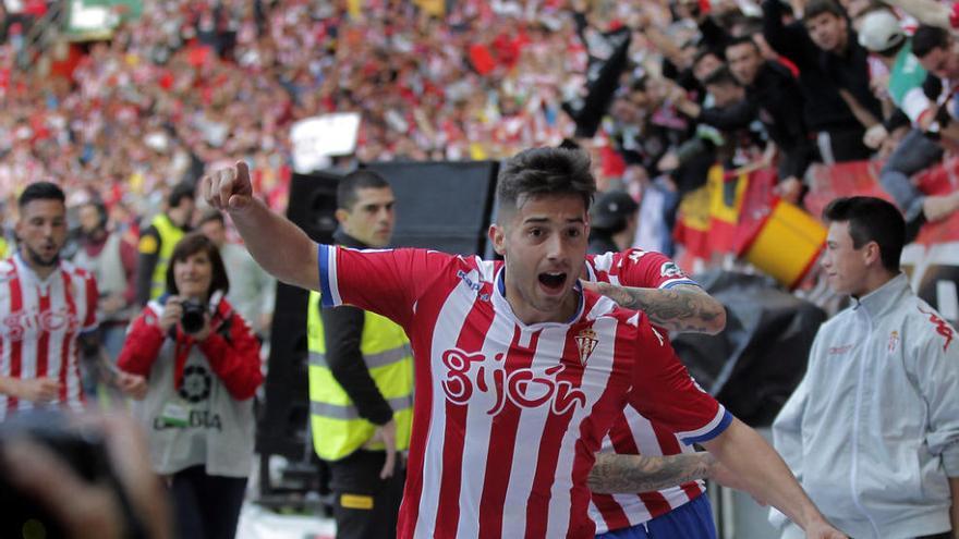 Jony celebra el gol de la permanencia marcado al Villarreal el pasado domingo. j. j.